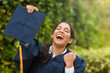 Young hispanic female graduate at her graduation