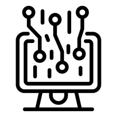 Poster - Engineer monitor icon. Outline engineer monitor vector icon for web design isolated on white background
