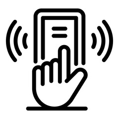 Aufkleber - touch alarm button icon. outline touch alarm button vector icon for web design isolated on white bac