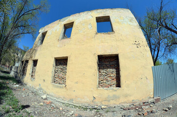 Wall Mural - Abandoned Soviet military base in Central Asia.West Bank of Balkhash Lake