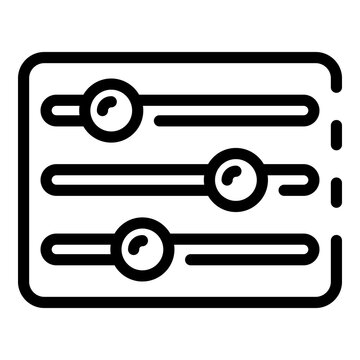 Radio equalizer icon. Outline radio equalizer vector icon for web design isolated on white background
