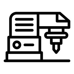 Poster - construction milling machine icon. outline construction milling machine vector icon for web design i