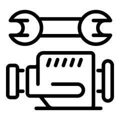 Poster - Repair car motor icon. Outline repair car motor vector icon for web design isolated on white background