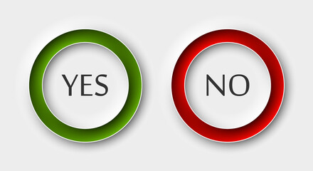 Two Dual round button YES and NO inside and outside