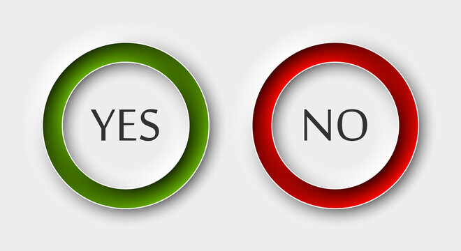 Two Dual round button YES and NO inside and outside