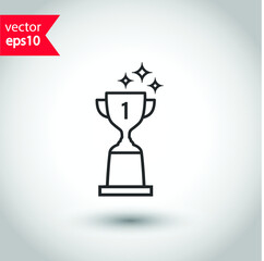 Cup vector icon. First place cup flat sign design. Reward victory cup symbol. Goblet icon. Ceremony contest cup icon. EPS 10 flat symbol pictogram.