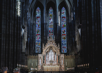 Wall Mural - Main altar of Scottish Episcopal cathedral of St Mary in New Town of Edinburgh city, Scotland, UK