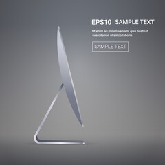 Poster - modern computer monitor realistic mockup gadgets and devices concept side view copy space vector ill