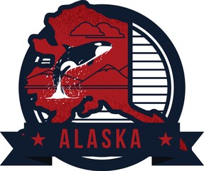 Sticker - map of alaska state