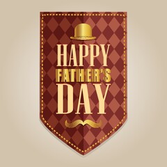 Wall Mural - happy father's day label