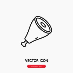 Poster - ham leg icon vector sign symbol