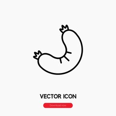 Poster - sausage icon vector sign symbol