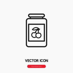 Poster - cherry jam icon vector sign symbol