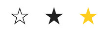 Star Set Icon In Flat. Isolated Vector Illustration