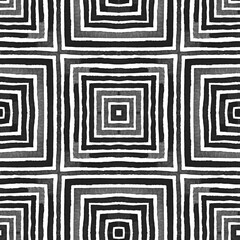 Wall Mural - Black and white Geometric Watercolor. Creative Sea