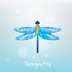 Sticker - faceted dragonfly