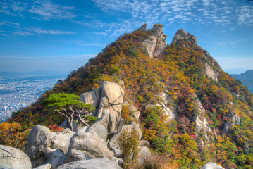 Wall Mural - Peaks of Bukhansan national park near Seoul, Republic of Korea