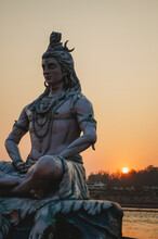 Statue Of Shiva God In Rishikesh, India 