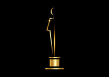 Vector Gold Academy Awards Icon Isolated On White Background	