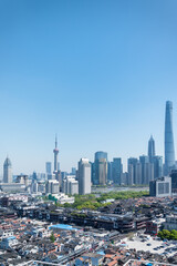 Fototapete - aerial view of shanghai scenery
