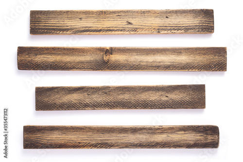 Photo aged wooden board on white background