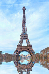 Wall Mural - Eiffel tower in Paris, France. The Eiffel tower is the most visited touristic attraction in France.