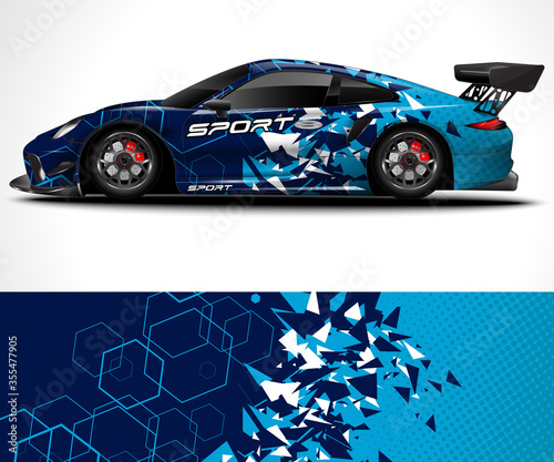 Fotomural Racing sport car wrap design and vehicle livery