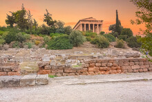 The Temple Of Hephaestus In Greece