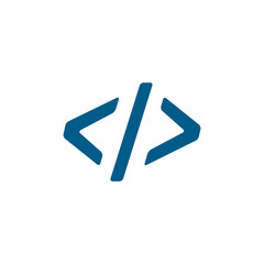 Code Blue Icon On White Background. Blue Flat Style Vector Illustration