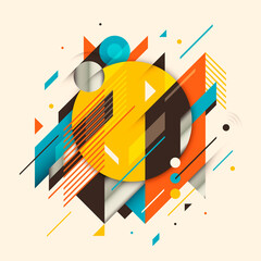 Wall Mural - Modern abstract style illustration made of geometric shapes in color. Vector illustration.