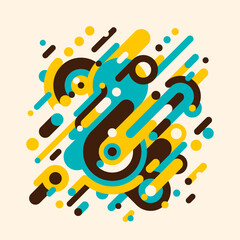 Poster - Modish style abstraction made of rounded shapes and circles. Vector illustration.