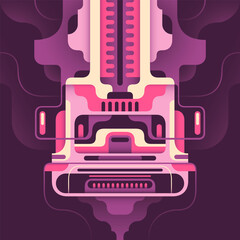 Poster - futuristic abstraction in retro style. vector illustration.
