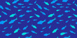 seamless pattern of sea fish with turquoise texture effect. abstract silhouettes