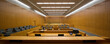 Panoramic view of a courtroom viewed from the Bench