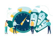 © Viktoria Kurpas - Time is money, business and Finance. Payment day, clock and money vector illustration-vector