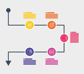 Sticker - business infographic with circular icons