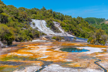 Silica terraces at Orakei Korako at New Zealand