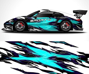 Wall Mural - Abstract background for racing Sport Car Wrap design and vehicle livery