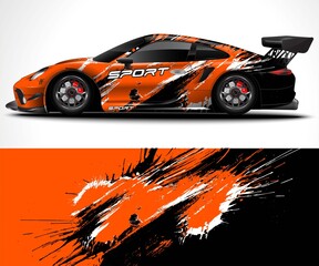 Abstract background for racing Sport Car Wrap design and vehicle livery