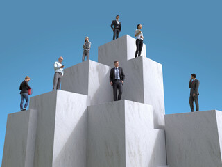 Wall Mural - people stand on the steps of the pyramid