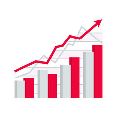 Chart icon - financial statistic data diagram with growth and successful progress - isolated vector pictogram