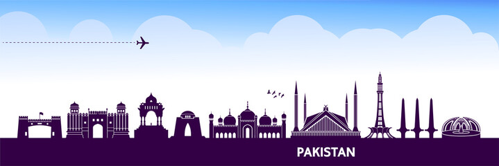 Fototapete - Pakistan travel destination grand vector illustration. 