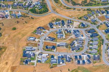 Sticker - Aerial view of residential houses at Queenstown, New Zealand