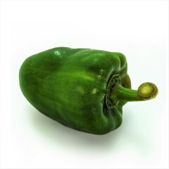 Wall Mural - Paprika, green bell pepper on a white background.