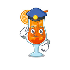 Sticker - Police officer cartoon drawing of mai tai cocktail wearing a blue hat