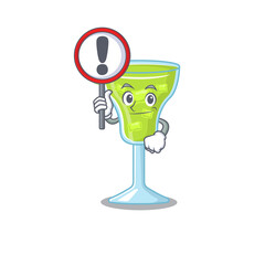 Canvas Print - A cartoon icon of margarita cocktail with a exclamation sign board