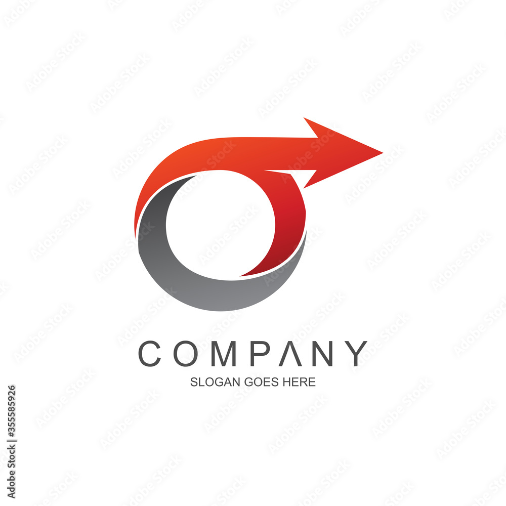 Letter o with arrow logo design Stock Vector | Adobe Stock