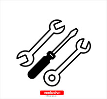 Wrench Icon.Flat Design Style Vector Illustration For Graphic And Web Design.