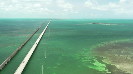 Wall Mural - 7 mile bridge Florida Keys drone video