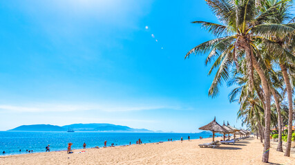 Wall Mural - Nha Trang, Vietnam Beautiful Scenery, a Tropical Coastal Vacation Paradise in  Southeast Asia. 